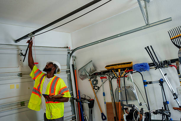 Professional Garage Door Panel Replacement technician working in Arnold, CA